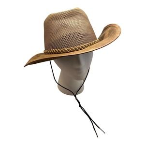 Breeze by Solair Brown Mesh Western Hat XLarge American USA Made Leather Cowboy